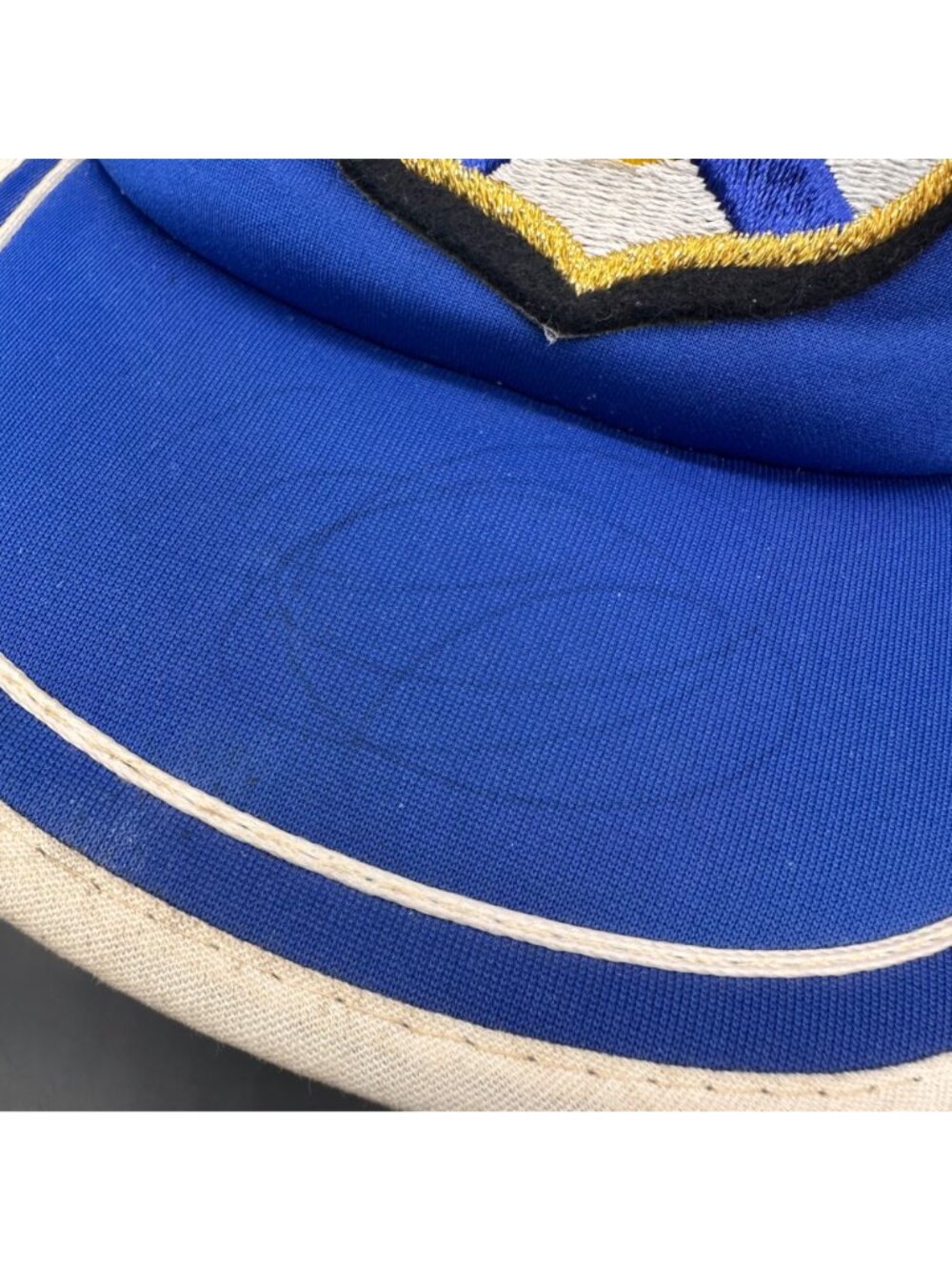 Vintage Three Stripe Snapback Hat Nova Scotia Trucker Cap Embroidered Patch Blue - Picture 11 of 12